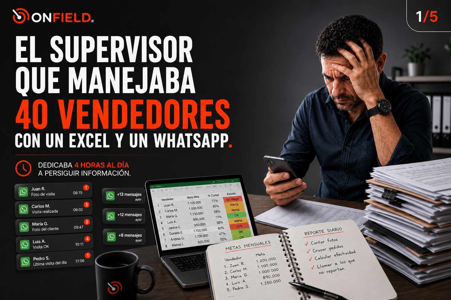 El supervisor que manejaba 40 vendedores con un Excel y un WhatsApp.