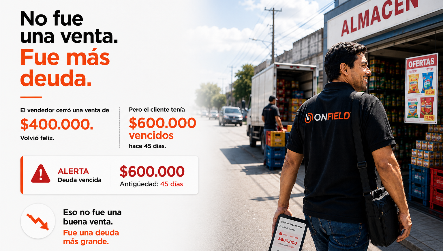 Le vendiste al cliente que tenía deuda. Ahora tienes dos problemas.