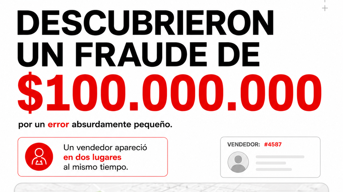 100 millones en fraude. Descubierto por un error en el sistema.